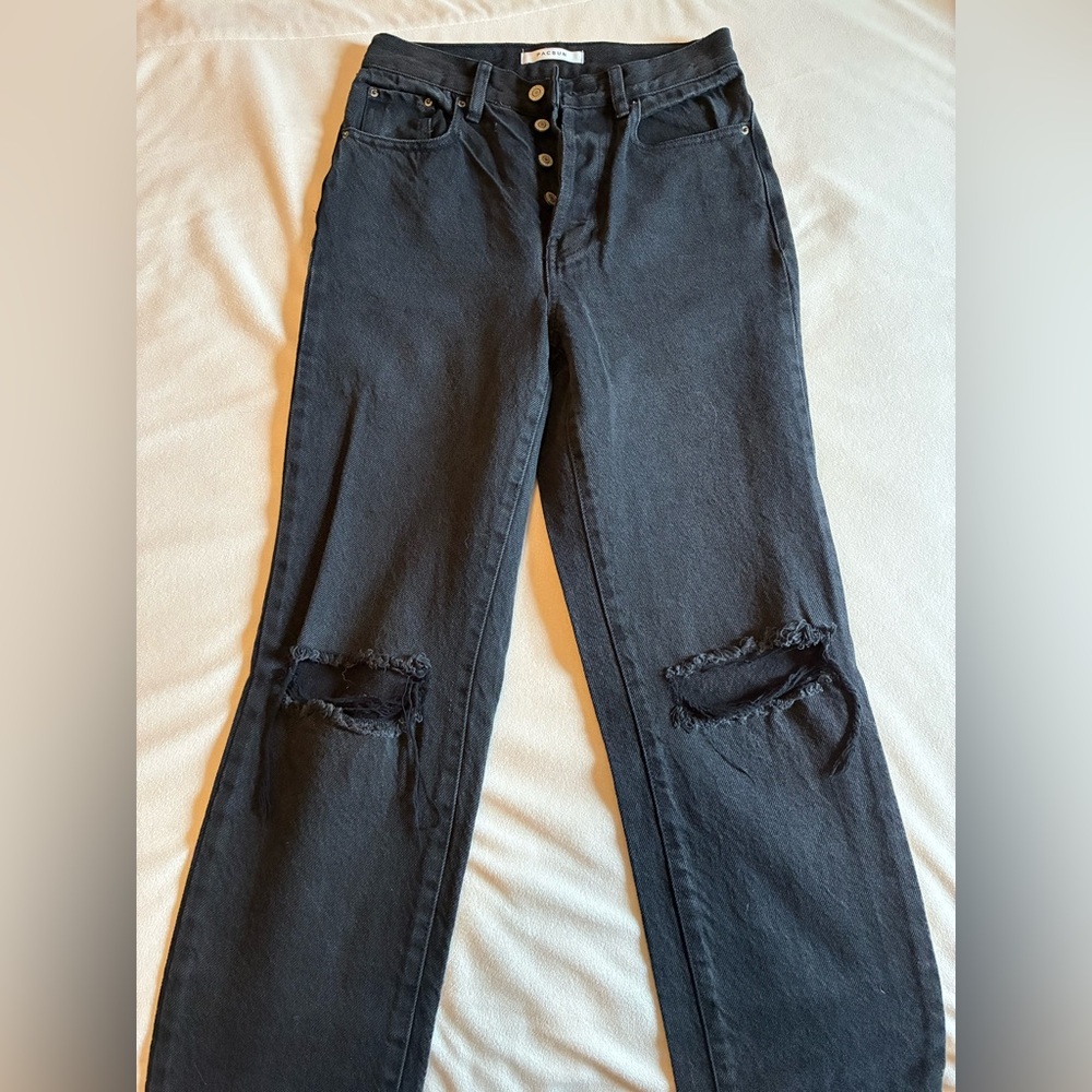 PacSun Black Ripped Boyfriend Jeans